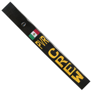 Mexican Flag in Multi Colors on a Black Bag Tag - Base Code PVR