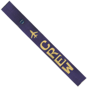 Crew - Airplane in Gold on Purple Bag Tag