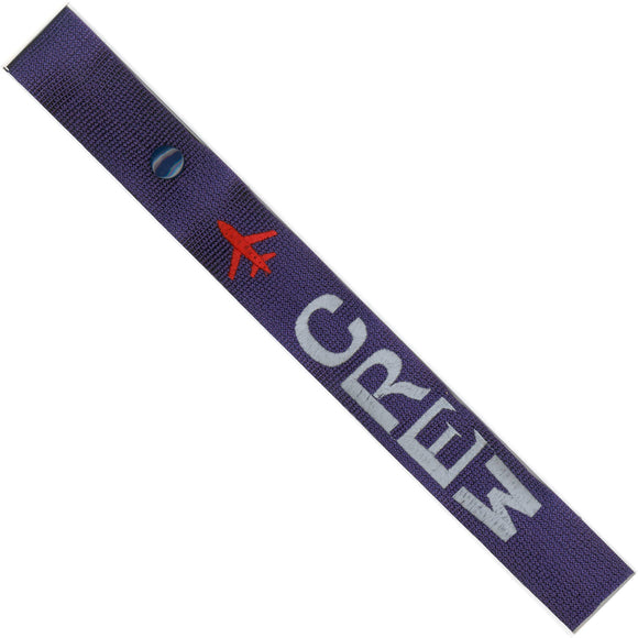 Crew - Airplane in Silver/Red on Purple Bag Tag