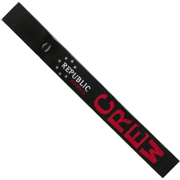 Republic Airways  in Gray and Red on a Black Crew Tag