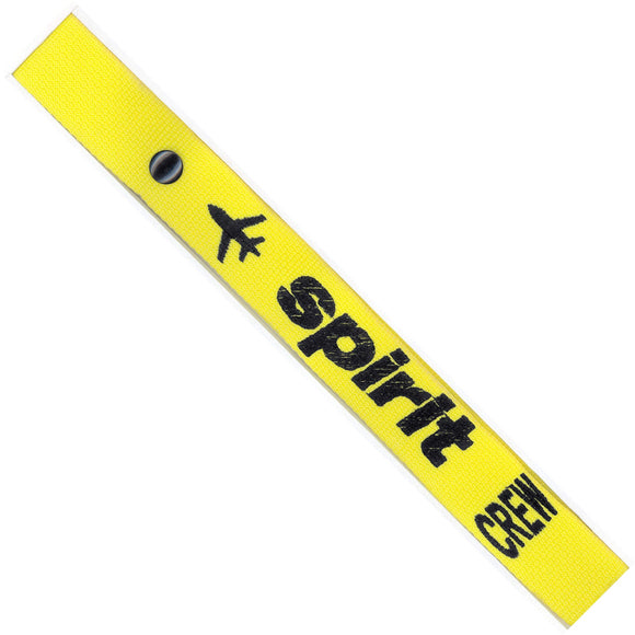 Spirit Airlines - with BASE CODE options in Black on a Yellow Crew Tag