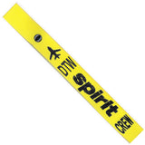 Spirit Airlines DTW in Black on a Yellow Crew Tag