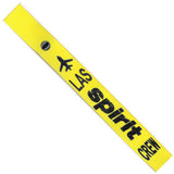 Spirit Airlines LAS in Black on a Yellow Crew Tag