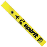 Spirit Airlines MCO in Black on a Yellow Crew Tag