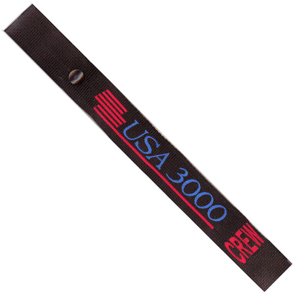 USA 3000 Airlines  in Blue and Red on a Black Crew Tag