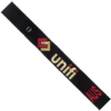 unifi Services AUS in Red, Gold and Red on a Black Crew Tag